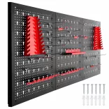 Metal Wall Tool Holder Panel with Hooks and Storage