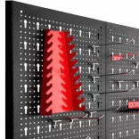Metal Wall Tool Holder Panel with Hooks and Storage