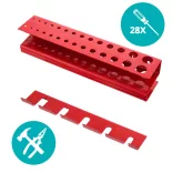 Metal Wall Tool Holder Panel with Hooks and Storage