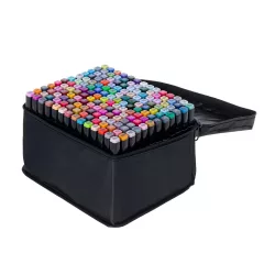 168-piece dual-tip marker set in a gift handbag
