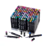 168-piece dual-tip marker set in a gift handbag