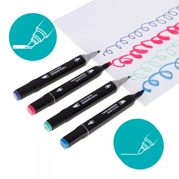 168-piece dual-tip marker set in a gift handbag