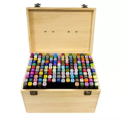 170-piece dual-tip marker set in a paintable wooden box