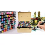 170-piece dual-tip marker set in a paintable wooden box
