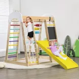 Wooden Climbing Frame with Slide and Chalkboard