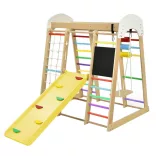 Wooden Climbing Frame with Slide and Chalkboard