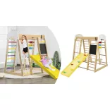 Wooden Climbing Frame with Slide and Chalkboard