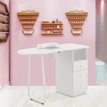 Manicure table with built-in extractor and 3 drawers