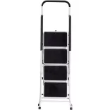 4-step metal ladder with removable handrail