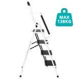 4-step metal ladder with removable handrail