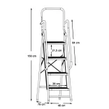 4-step metal ladder with removable handrail