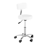 Cosmetic Chair with Backrest, Multiple Colors - White