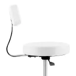 Cosmetic Chair with Backrest, Multiple Colors - White