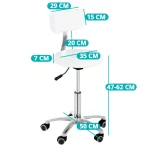 Cosmetic Chair with Backrest, Multiple Colors - White
