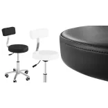Cosmetic Chair with Backrest, Multiple Colors - White