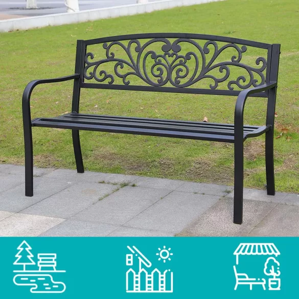 Garden bench, multiple types - leaf design