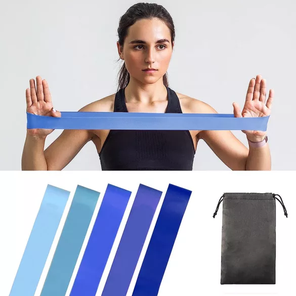 5-piece resistance band set, various types - blue