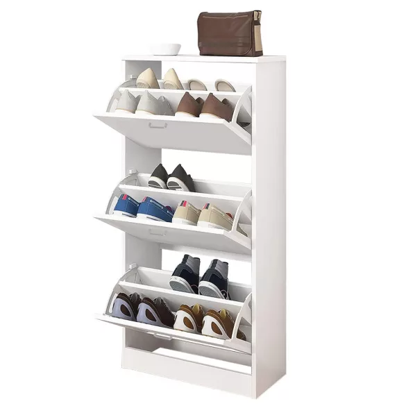 3-Piece Shoe Cabinet in White