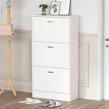 3-Piece Shoe Cabinet in White