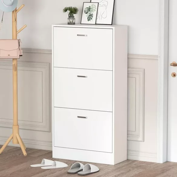3-Piece Shoe Cabinet in White