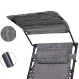 Zero Gravity Chair with Canopy and Cup Holder, Set of 2, Multiple Colors - Gray