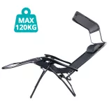 Zero Gravity Chair with Canopy and Cup Holder, Set of 2, Multiple Colors - Black
