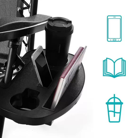 Zero Gravity Chair with Canopy and Cup Holder, Set of 2, Multiple Colors - Black