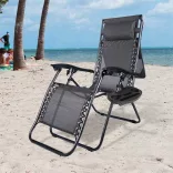 Zero Gravity Chair with Canopy and Cup Holder, Set of 2, Multiple Colors - Black