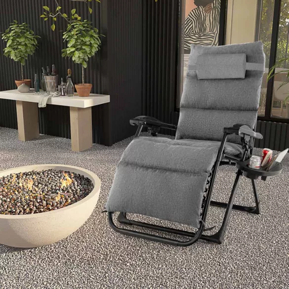 Padded Zero Gravity Chair, Multiple Colors - Gray