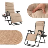 Padded Zero Gravity Chair, Multiple Colors - Beige