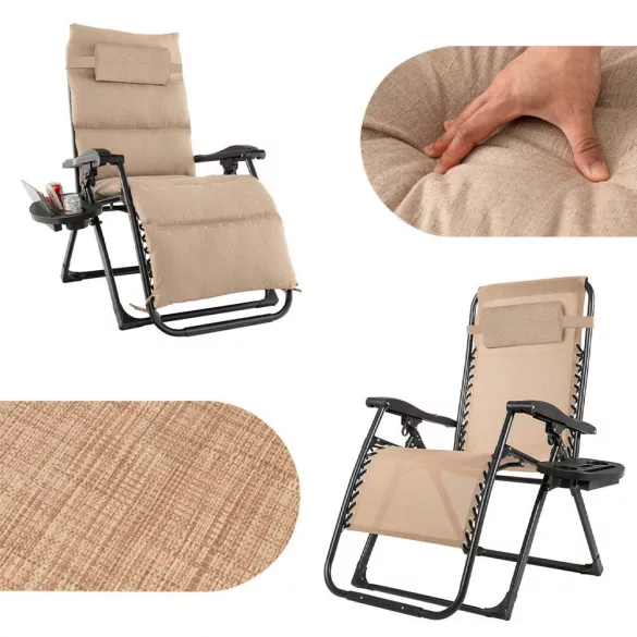 Padded Zero Gravity Chair, Multiple Colors - Beige