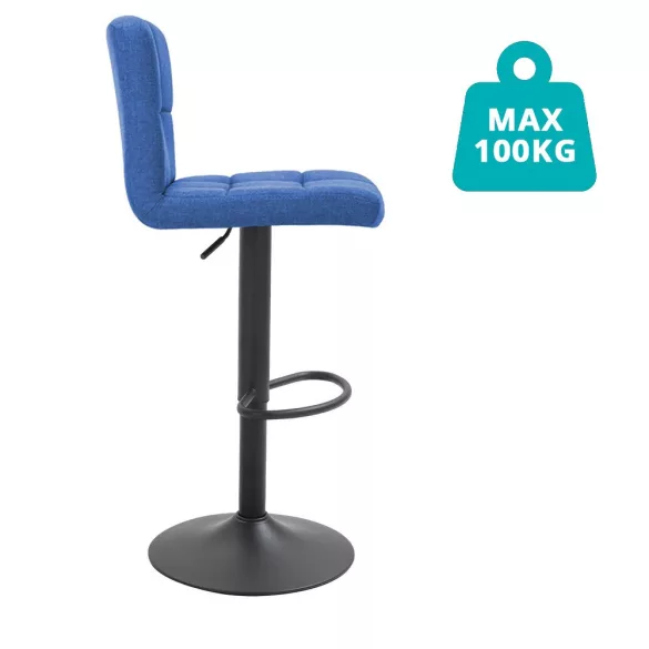 Fabric Upholstered Bar Stool Set of 2, Multiple Colors - Blue