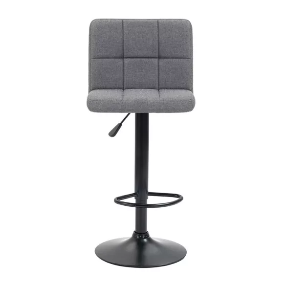 Fabric Upholstered Bar Stool Set of 2, Multiple Colors - Light Grey
