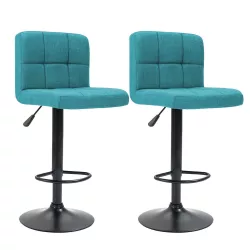   Fabric Upholstered Bar Stool Set of 2, Multiple Colors - Mint