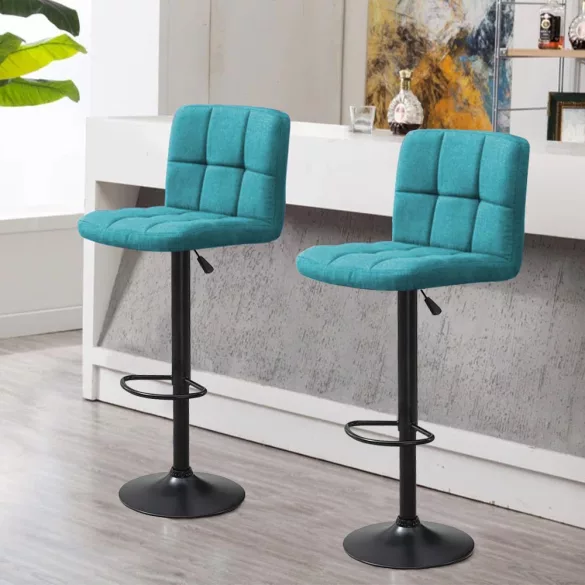 Fabric Upholstered Bar Stool Set of 2, Multiple Colors - Mint