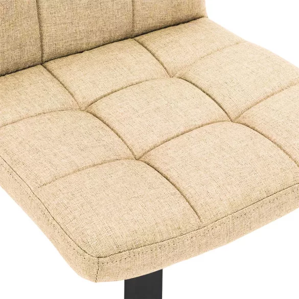 Fabric Upholstered Bar Stool Set of 2, Beige