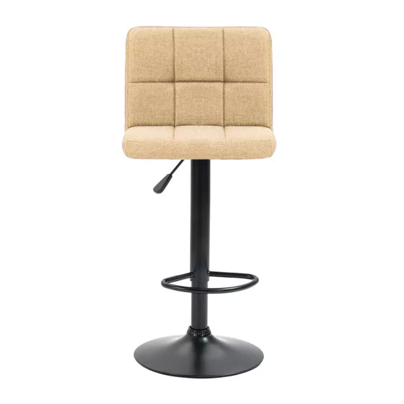 Fabric Upholstered Bar Stool Set of 2, Beige