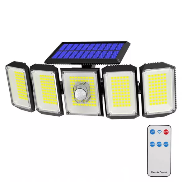 5-panel Rotatable 300LED Solar Lamp