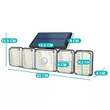 5-panel Rotatable 300LED Solar Lamp