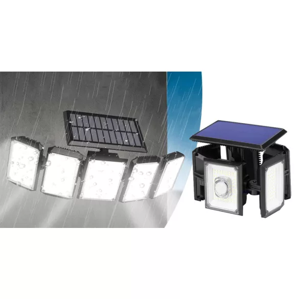 5-panel Rotatable 300LED Solar Lamp
