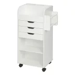 Rolling Storage Cabinet with Shelves and Drawers