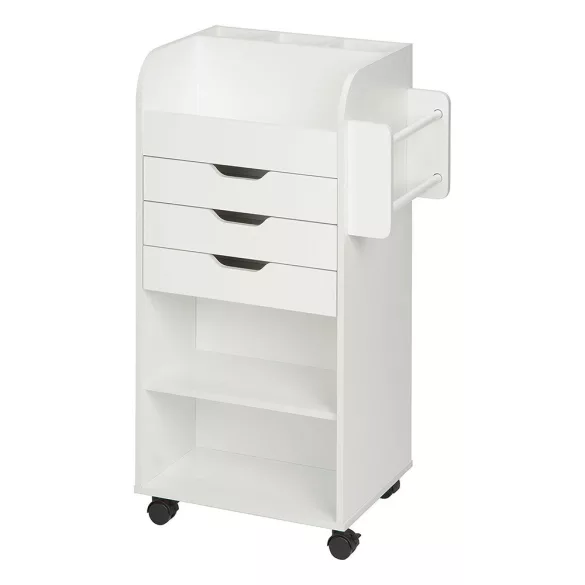 Rolling Storage Cabinet with Shelves and Drawers