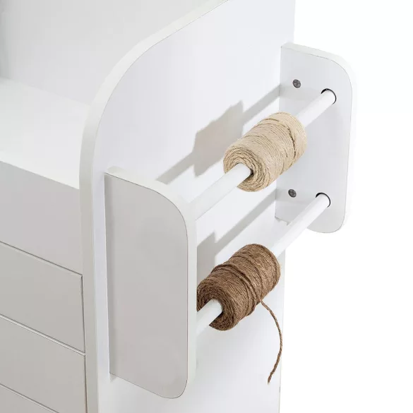 Rolling Storage Cabinet with Shelves and Drawers
