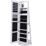 Rotating Jewelry and Handbag Holder with Full-Length Mirror