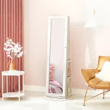 Rotating Jewelry and Handbag Holder with Full-Length Mirror