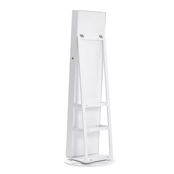 Rotating Jewelry and Handbag Holder with Full-Length Mirror