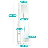 Rotating Jewelry and Handbag Holder with Full-Length Mirror