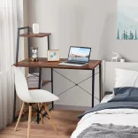 Compact Computer Desk, Workstation with 4 Shelves