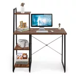 Compact Computer Desk, Workstation with 4 Shelves