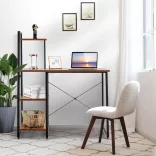 Compact Computer Desk, Workstation with 4 Shelves